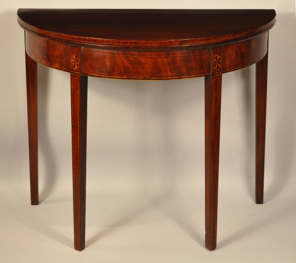 Hepplewhite Inlaid Demilune Card Table - Inv. #10340