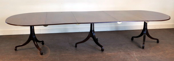 George III Mahogany Triple Pedestal Dining Table - Inv. #10459