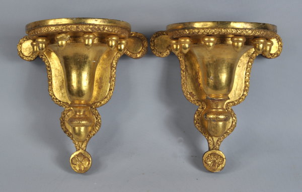 Pair Federal Gilded Wall Brackets - Inv. #10508