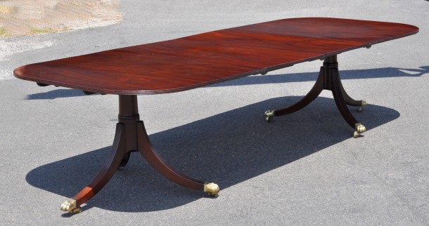 Period Sheraton Mahogany Two Pedestal Dining Table - Inv. #10581