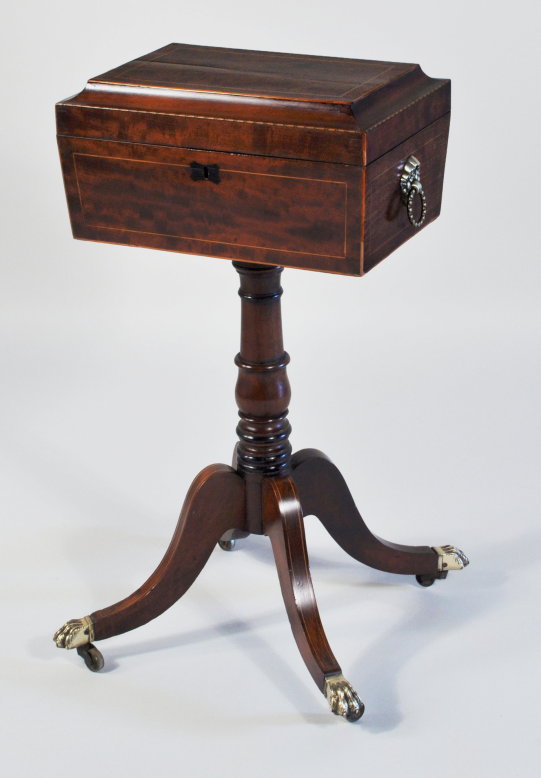 Regency Inlaid Mahogany Teapoy - Inv. #10617