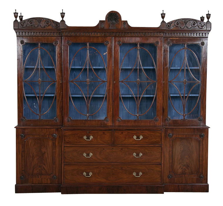 Regency Carved Mahogany Breakfront - Inv. #10638