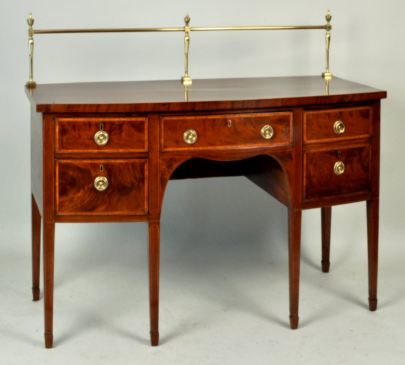 George III Inlaid Mahogany Swell Front Sideboard - Inv. #10707