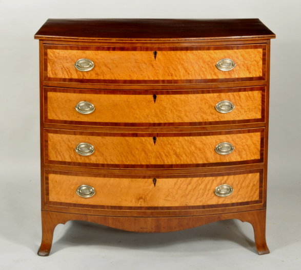 Hepplewhite Inlaid Mahogany Swell Front Chest - Inv. #10826