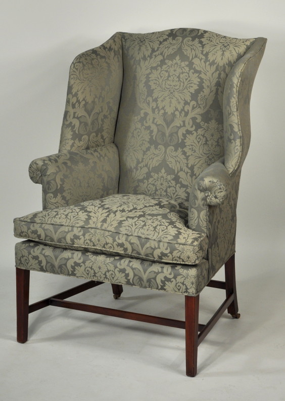 Hepplewhite Inlaid Mahogany Wing Chair - Inv. #9526