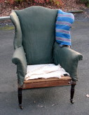 Fine Sheraton Carved Mahogany Wing Chair - Inv. #10138
