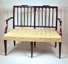 Hepplewhite Style Carved Mahogany Two Chair Back Settee - Inv. #10399